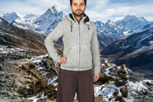 Gerippte Wolljacke aus Nepal